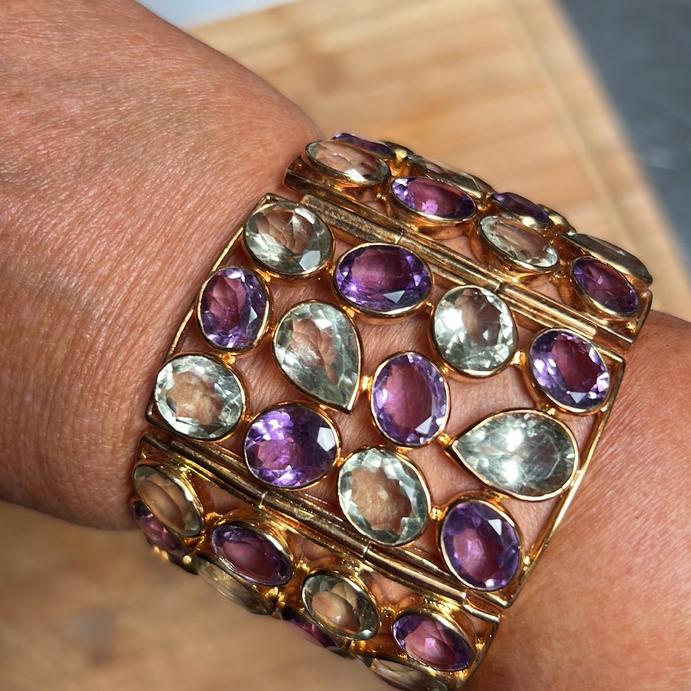 NWOT Green and Purple Amethyst Bracelet 925